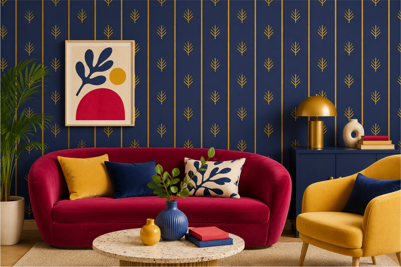 Pattern as wallpaper in an interior